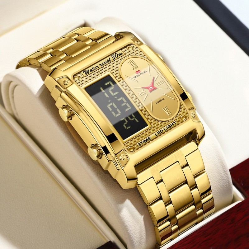 VA VA VOOM 2561 Luxury Square Digital Quartz Men’s Watch