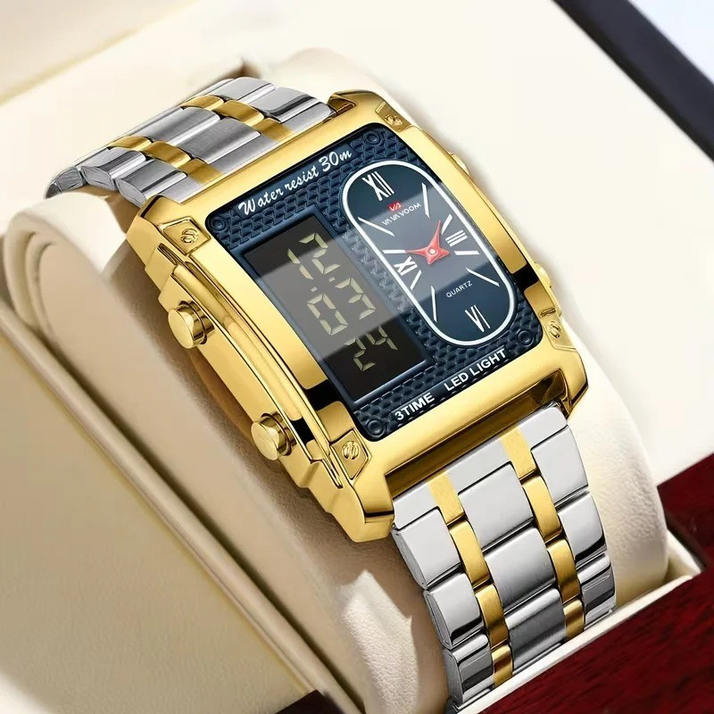 VA VA VOOM 2561 Luxury Square Digital Quartz Men’s Watch