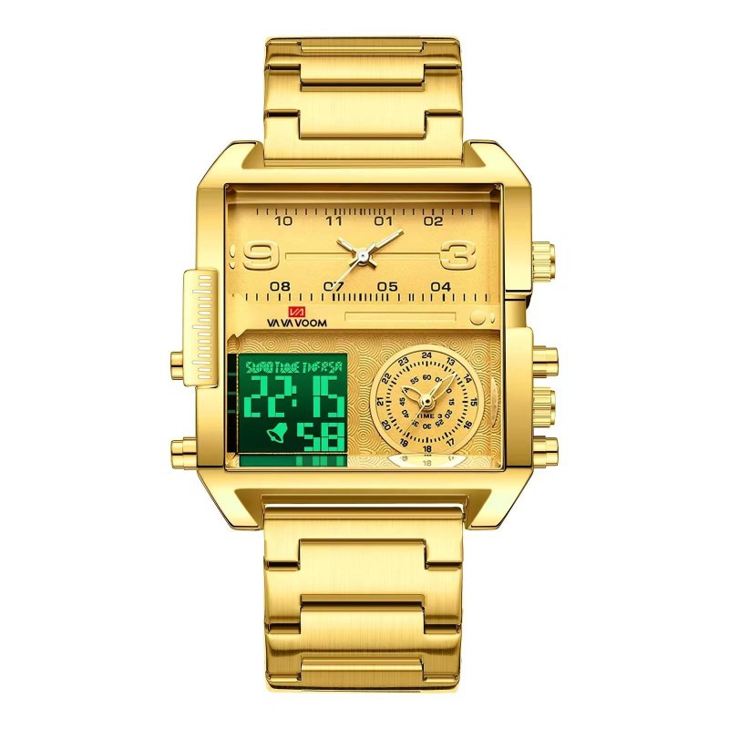 VA VA VOOM V00117 Men’s Square Luxury Business Watch-Light Luxury, Business Style