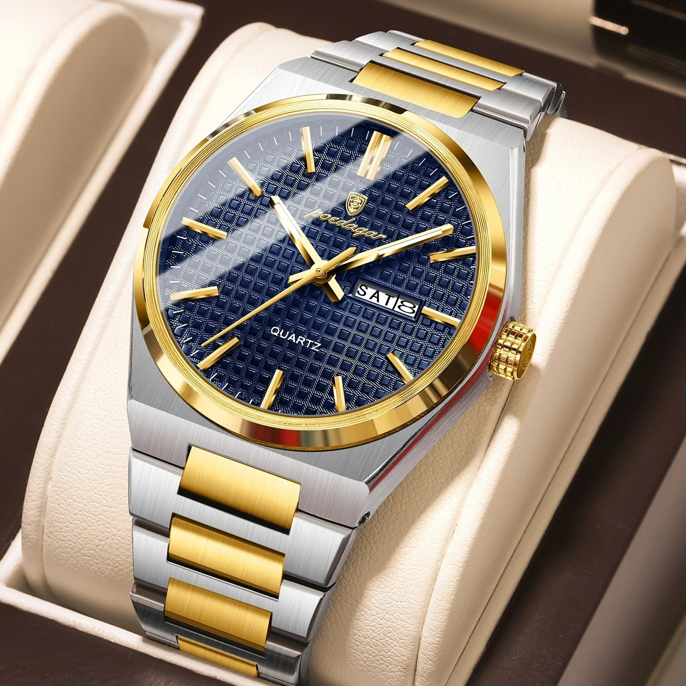 POEDAGAR 874 Men’s Date Week Quartz Watch