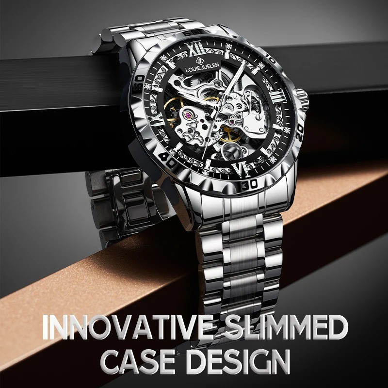 LOUIE JUELEN Automatic Skeleton Mechanical Watch