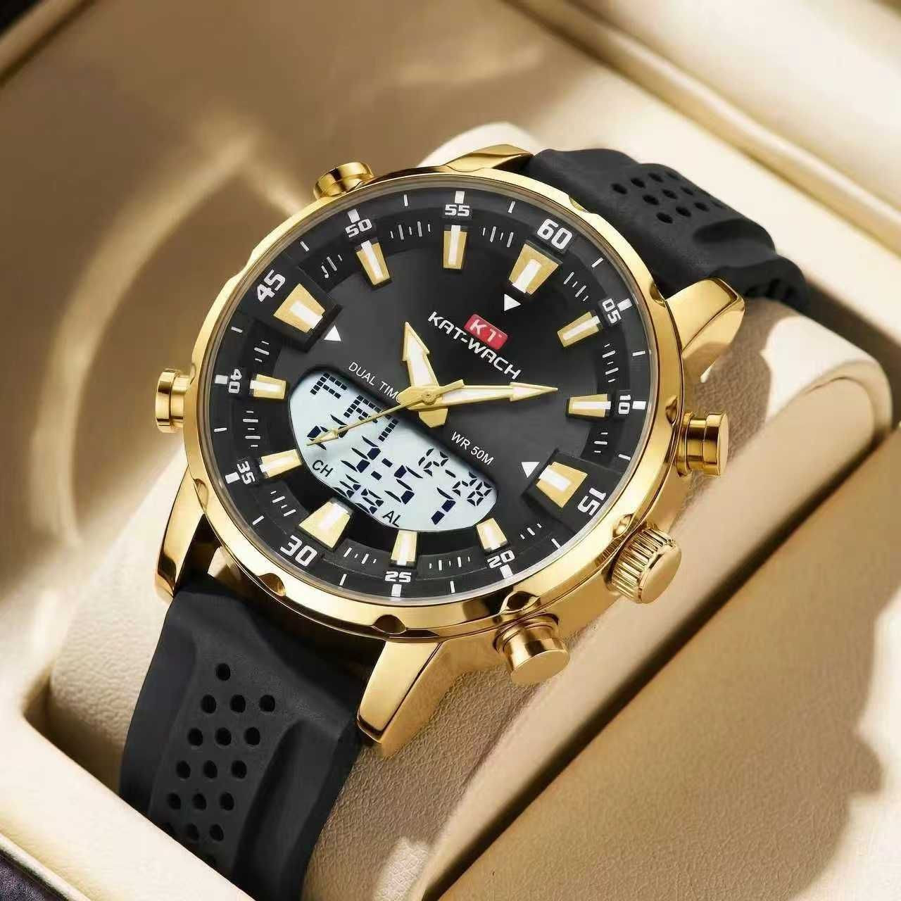 KAT Silicone Digital Watch – Sports Countdown Waterproof Watch