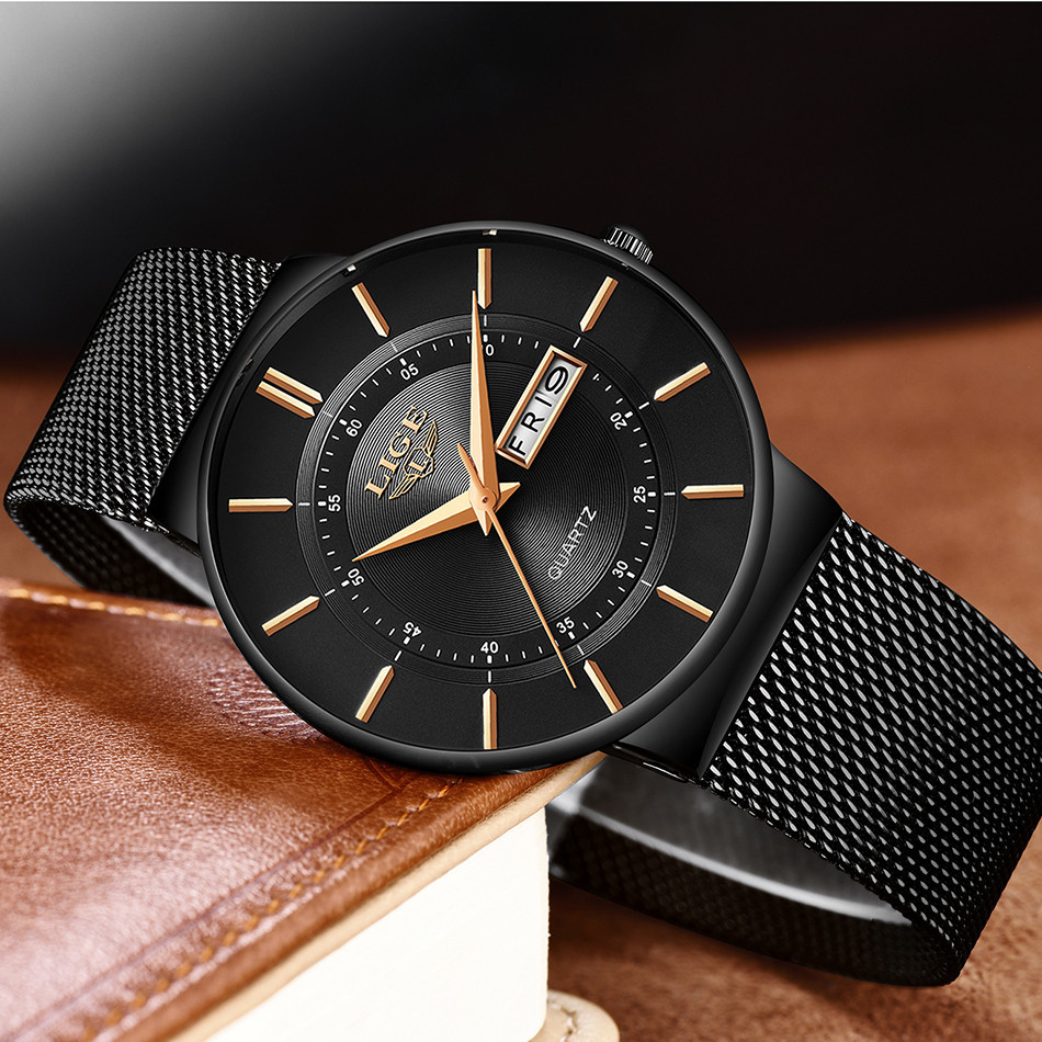 LIGE 8937 Men’s Rose Gold Chronograph Quartz Watch | Luxury Waterproof Business Wristwatch